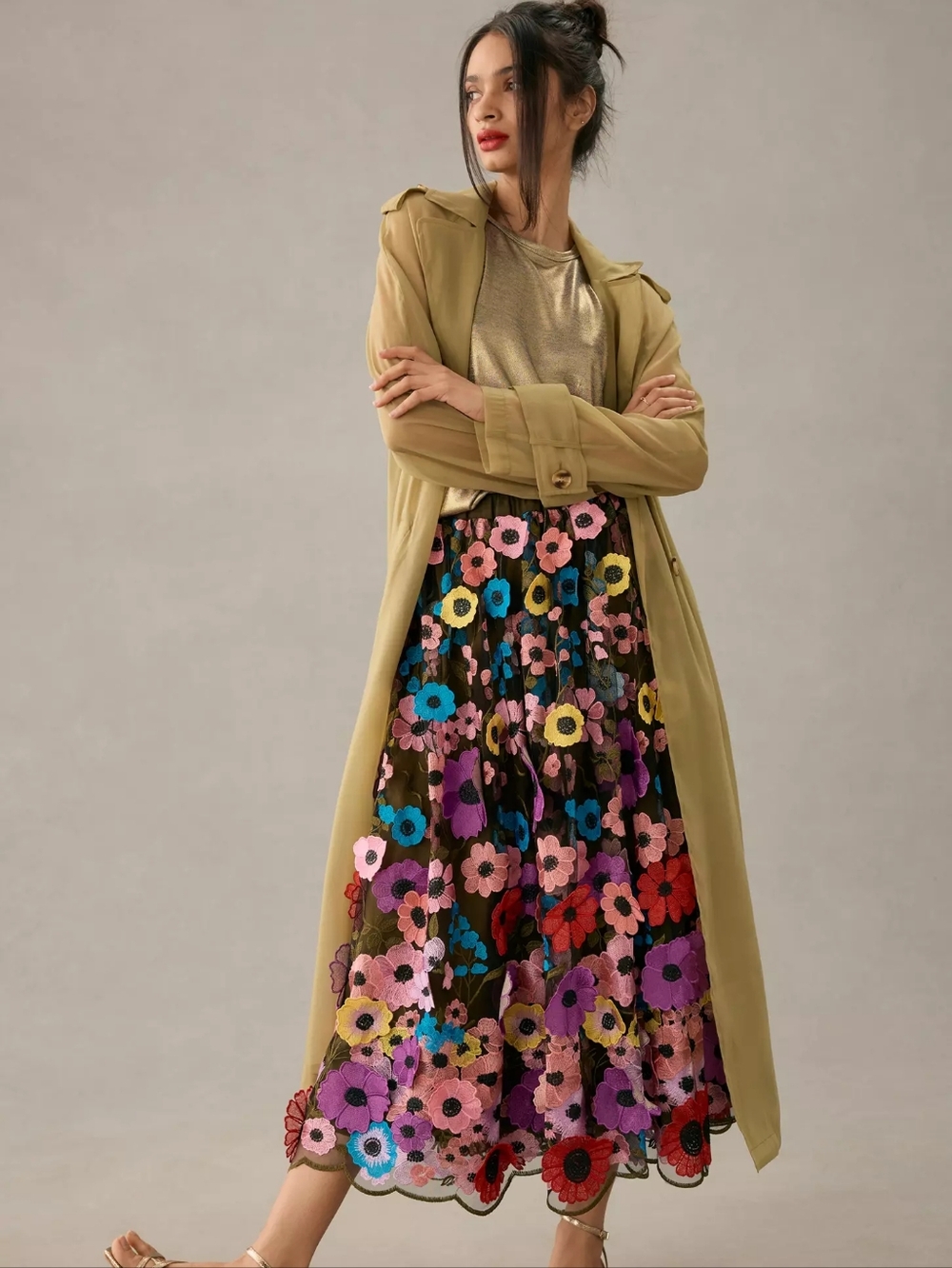 Maeve Floral Appliqué Skirt